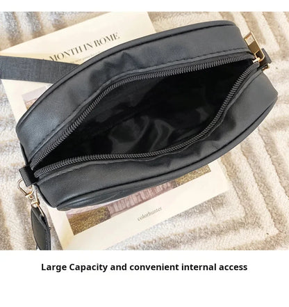 Shoulder Bag High Quality Women's PU Rolling Strip Camera Bag Shoulder Bag Mobile Phone Bag Casual Crossbody Bag
