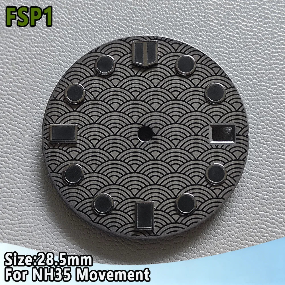 28.5mm NH35 Watch Dial Luminous Dials Single Calendar Dial Suitable For NH35 Movement Can Support DIY Dial Customization Logo