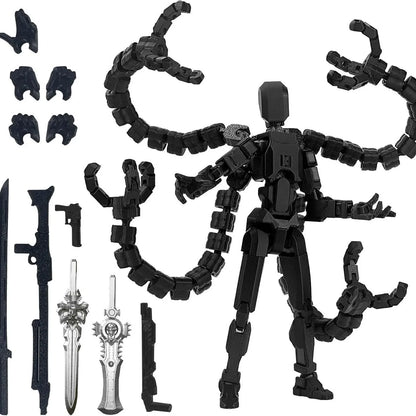 Assembly Completed T13 Action Figure 3D Printed Multi-Jointed Movable Titan 13 Lucky Dummy Nova Robot Action Figure Desktop