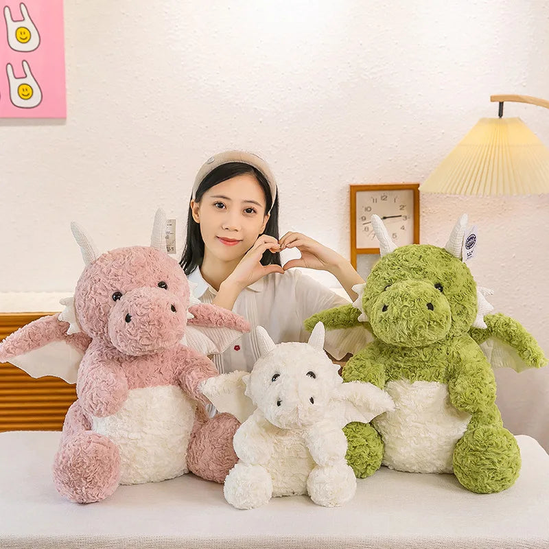 22-60CM Cute Pterodactyl Flying Dragon Doll Dinosaur with Wings Plush Toy Bed Pillow Sleeping Companion Soothing Gift for Kid