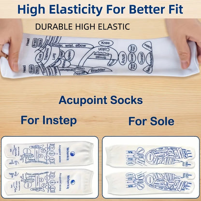 6Pcs Foot Pressure Point Therapy Trigger Point Massager Stick Acupressure Reflexology Sock with Massage Tools Set Foot Care Tool