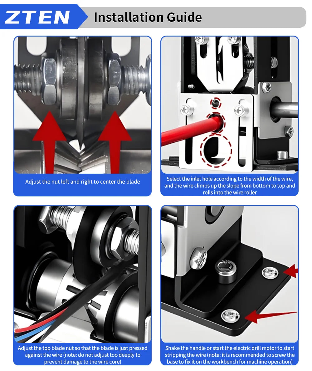 Manual Wire Stripping Machine 1-70mm² Portable Electric Drill Powered Hand Crank Wire Stripper Scrap Copper Cable Peeler Tool
