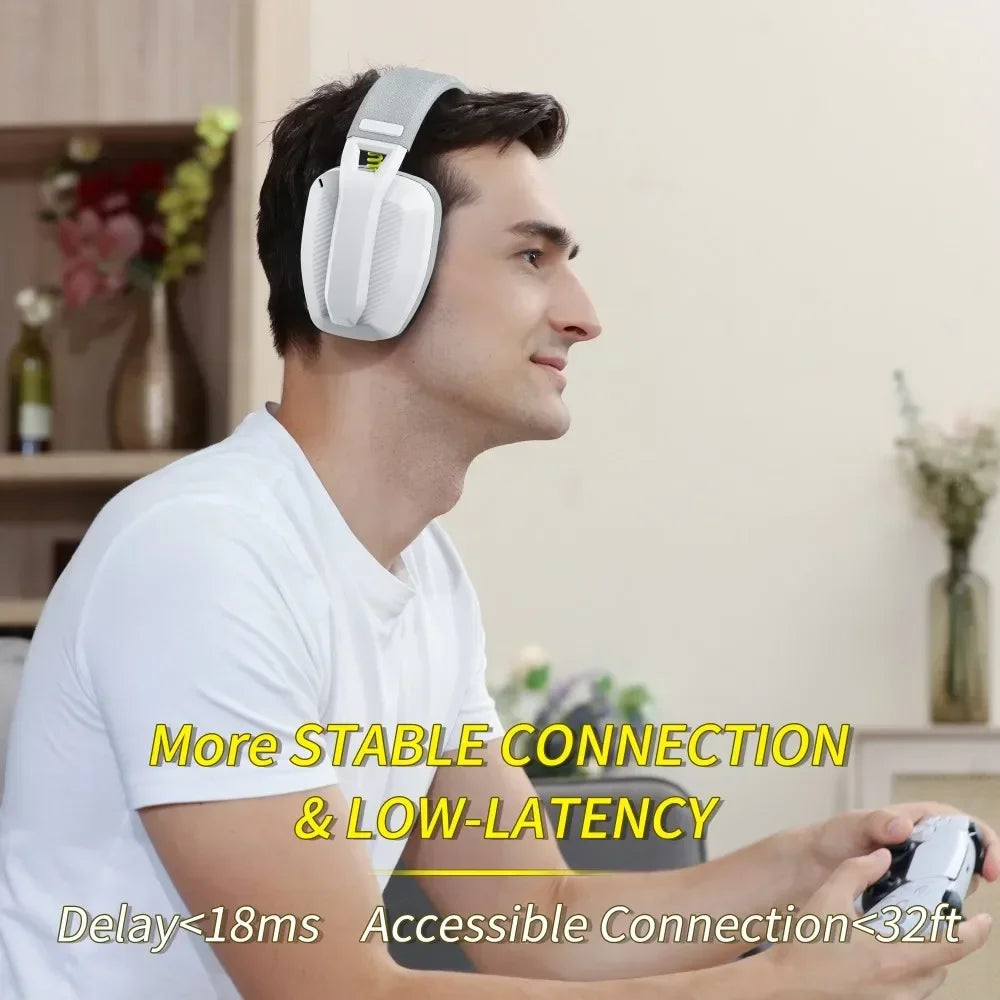 BINNUNE BW06 2.4GHz Bluetooth Gaming Headset with Mic for PS5 PS4 PC Mac Playstation Wireless Gaming Headphone with Microphone