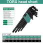 9Pcs Hex Wrench Set L Type Allen Key Set 1.5-10MM Hexagon Flat Ball Torx Star Head Spanner Screwdriver Set Household Hand Tools