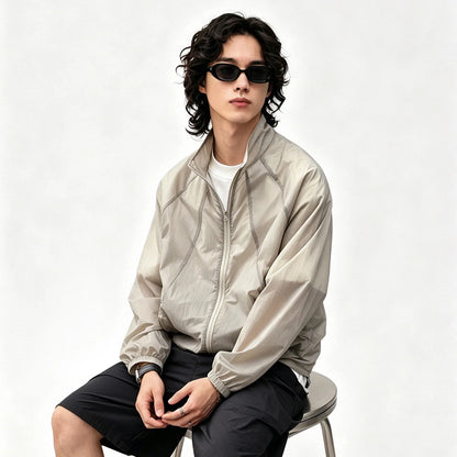 Men's Sun Protection Jacket, UPF 50+ Lightweight & Breathable Windbreaker, Quick-Dry for City Outdoor Mesh Panel Design