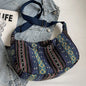 1pcs Crossbody Bags Tribal Style Shoulder Bag Foldable Crossbody Striped Pattern Flag Theme Hand Washable Edge Painted Lining