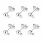 50pcs/Bag 925 Silver Stainless Steel Earring Studs Blank Post Base Pins With Earring Plug Findings Ear Back For Jewelry Making