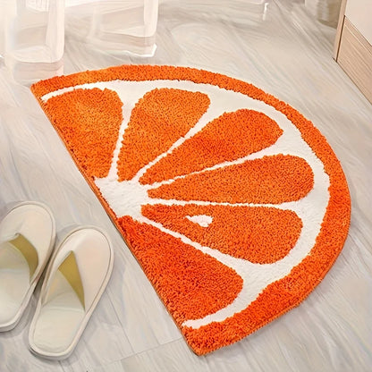 VIKAMA orange semi-circular bathroom floor mat anti slip quick drying bathroom shower room carpet modern bathroom decoration