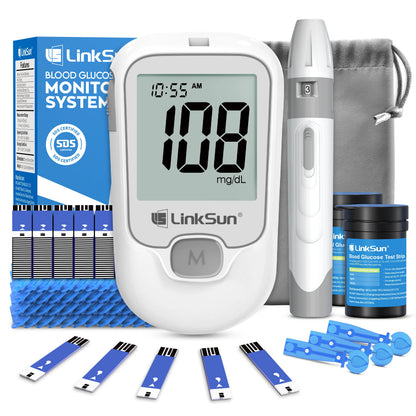 LinkSun G-425-1 Blood Glucose Meter Kit 50/100pcs Test Strips Lancets for Diabetes Monitor Digital Glucometer Blood Sugar Meter