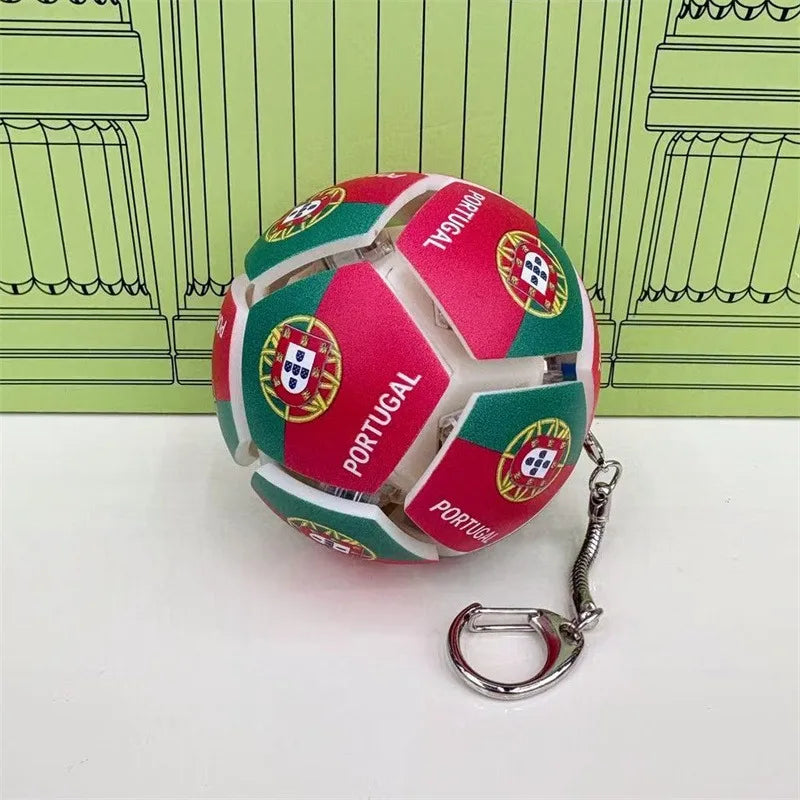 USA Mexico Canada All Country Flag Football Keychain Fidget Stress Ball Squishy Decompression Toy Anxiety Relief Fan Souvenir