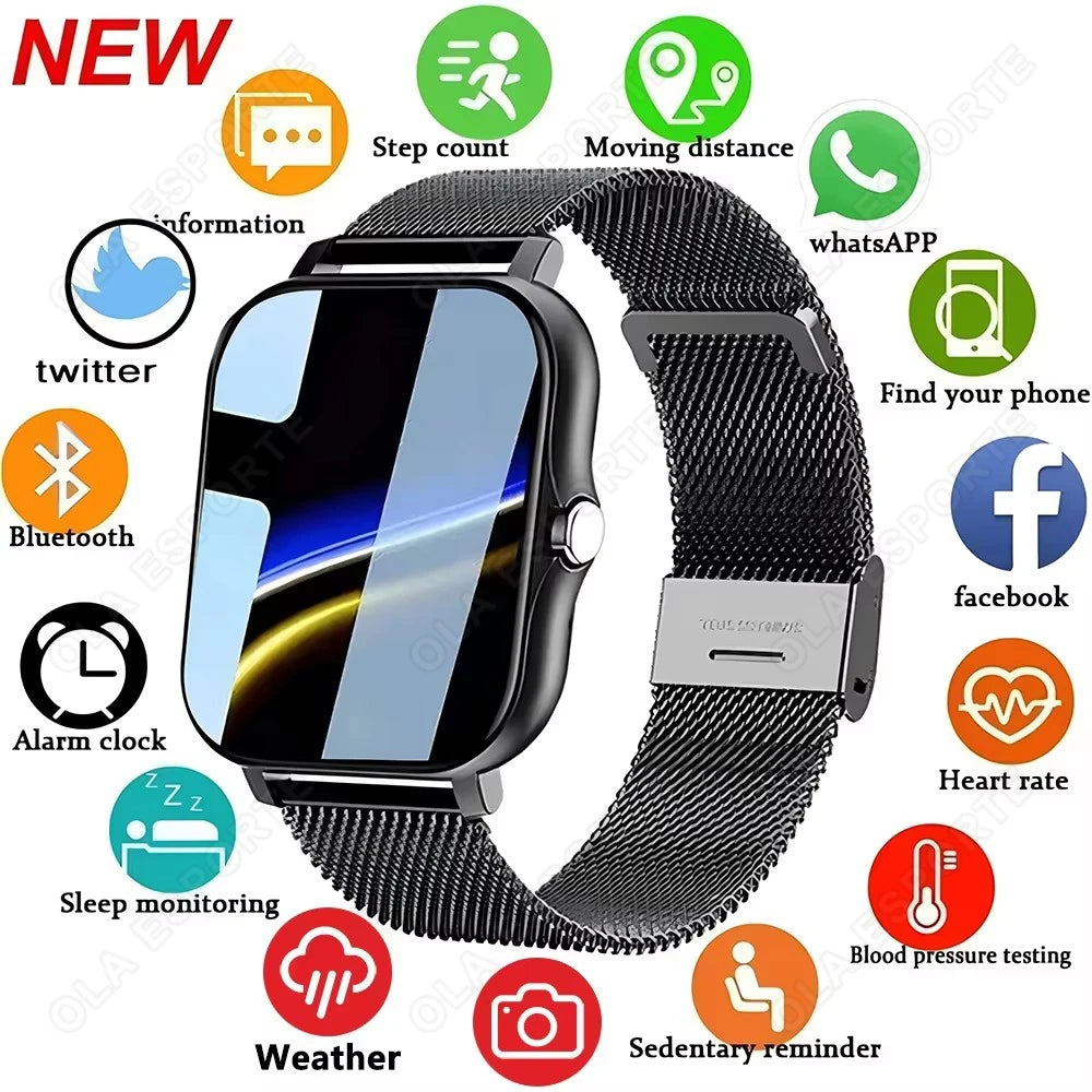 2026 New Smart Watch for Men Women Gift 1.83-inch Full Touch Screen Sports Fitness Watch Bluetooth Call Digital Smartwatch HW12