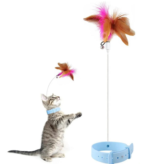 Neck Wear Cat Collar Teaser Toys, Self Play Cat Toy for Boredom Relief, Suitable for Indoor Cats to Exercise