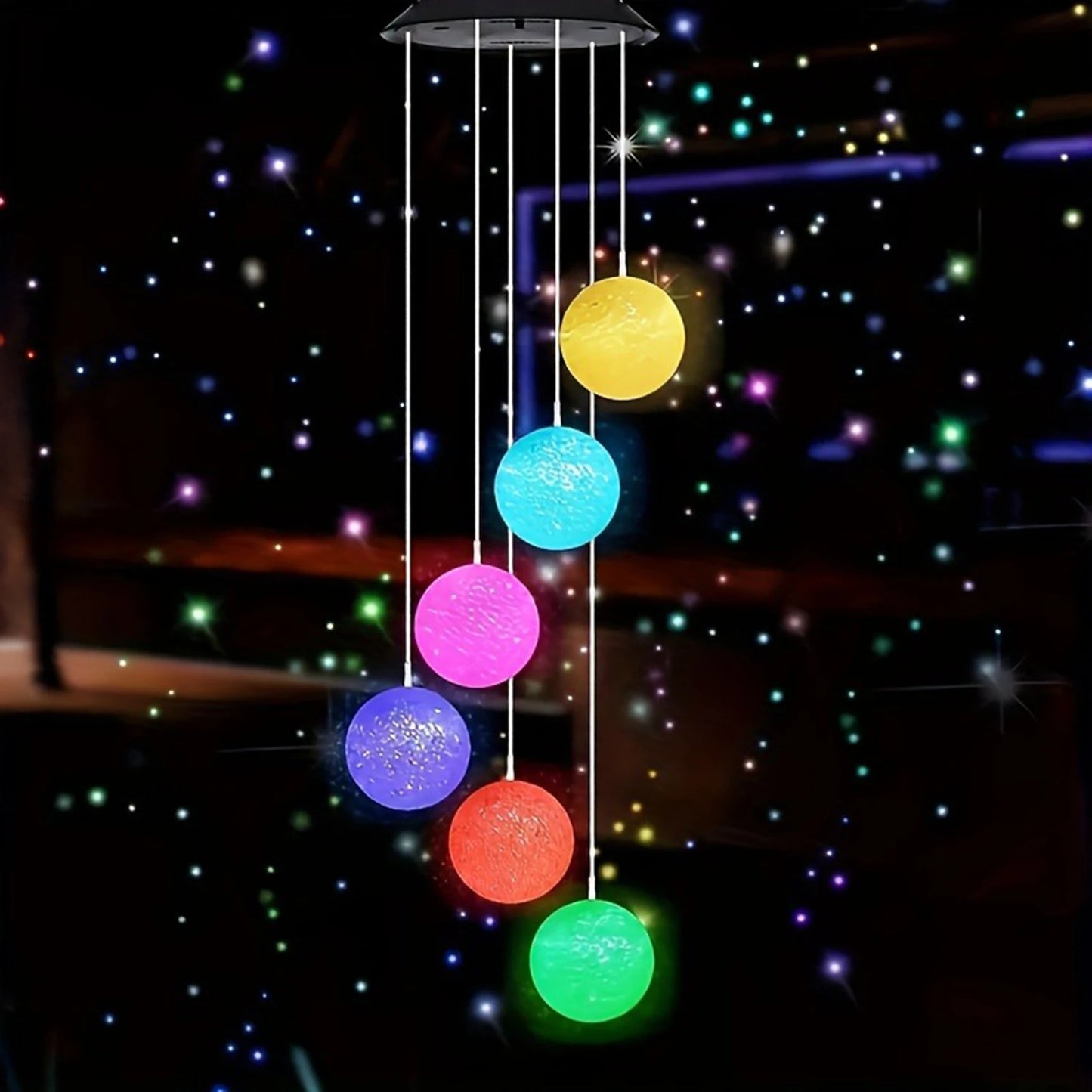 1Pc Outdoor Solar Garden Multi-color Wind Chime Lights North American Cardinals Butterfly Dragonfly Hummingbird and So On