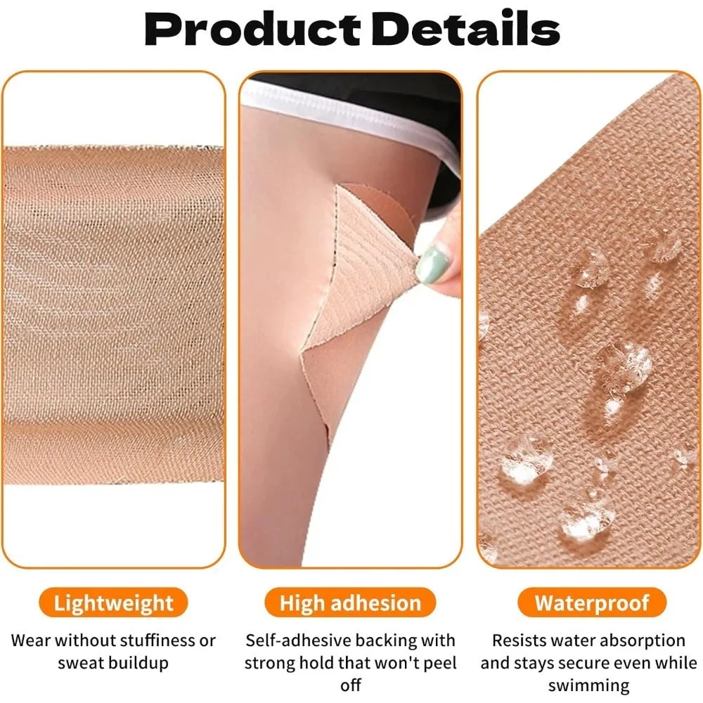 10Pcs Anti-Chafing Thigh Pads Lift Belly Stomach Tape Non-woven Self-Adhesive Anti-Friction Patch Stickers Waterproof Breathable