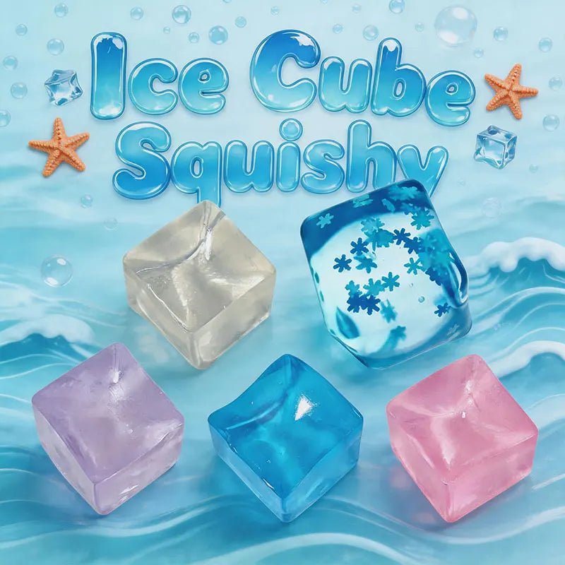 3/4.5/5.5CM Ice Cube Squishy Toy Stress Relieving Soft Touch Slow Rebound Stretch Squeeze Snowflake Ice Cube Xmas Gift for Adult