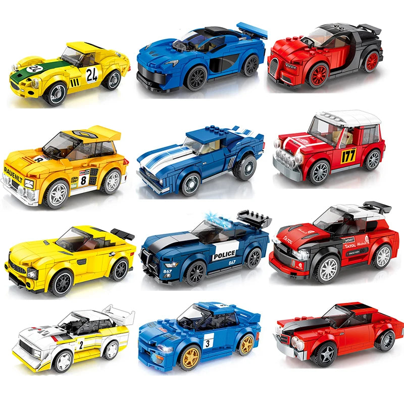City Speed Racing MOC Car Sports Building Blocks Bricks Classic Rally sport Super Racer Vehicles Christmas gift Technical toys