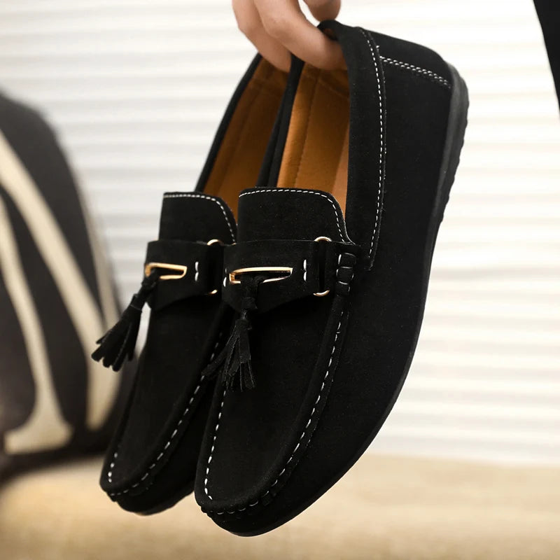 Summer Men's Casual Shoes For Men Faux Suede Leather Loafers Man Moccasins Comfy Breathable Slip-on Flat Shoes Man Driving Shoes