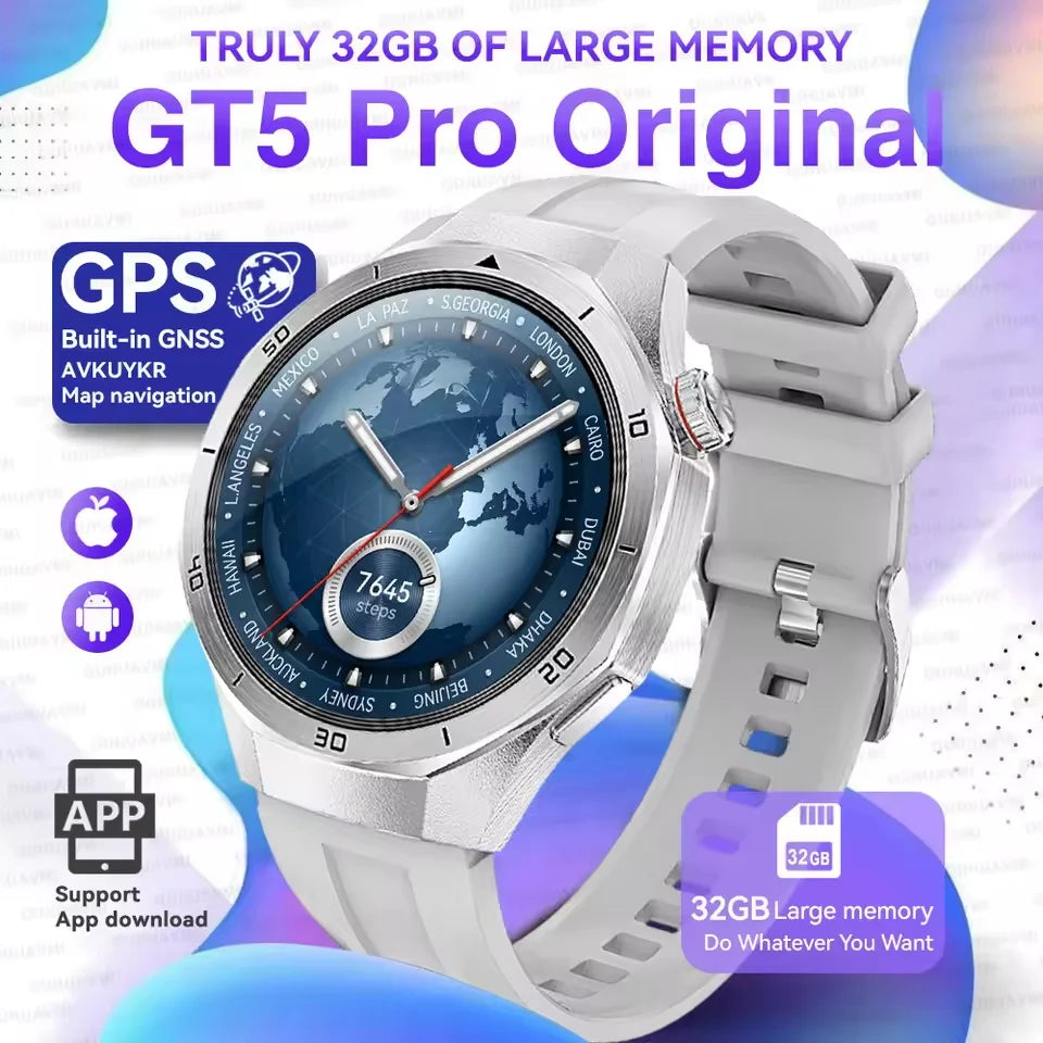 2025 NEW Fashion Men 32GB Big Memory SmartWatch APP Download TWS 3D Menu GPS Navigation Video Play Motion HD Call Watch GUHUAVMI