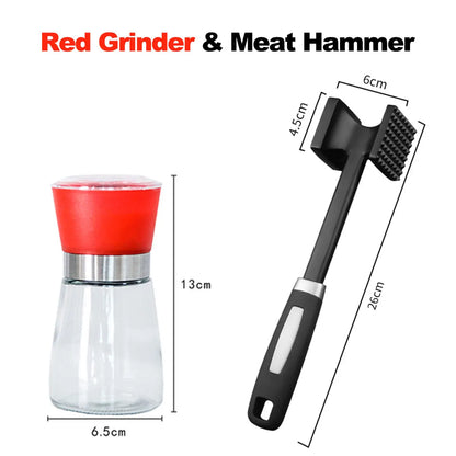 180ML Pepper Grinder Glass Spice Bottle Salt Pepper Mill Manual Spice Grinder Mill Household Kitchen Gadgets