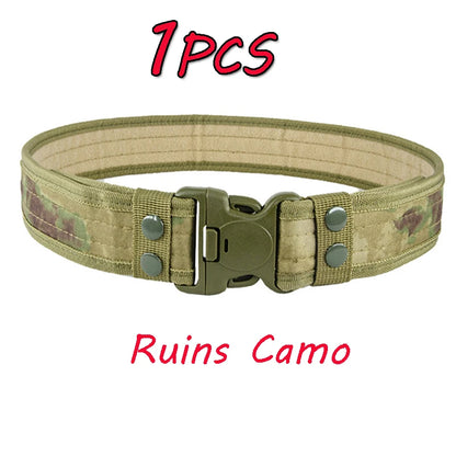 Camouflage Tactical Belt Men's Quick Release Nylon Military Belt Outdoor Combat Oxford Cloth Mountaineering Trouser Waist Belt