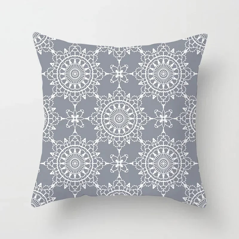 European Gray Pillowcase Geometric Pillow Cover Sofa Cushion Cover Garden Throw Pillows Hotel Outdoor Cushions car Chair 45X45cm