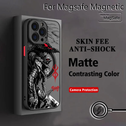 Hot Anime B-BerserkS Cool Phone Case for iPhone 17 16 15 14 13 12 11 Pro Max Mini XR XS X 7 8 Plus Matte Magnetic Back Cover
