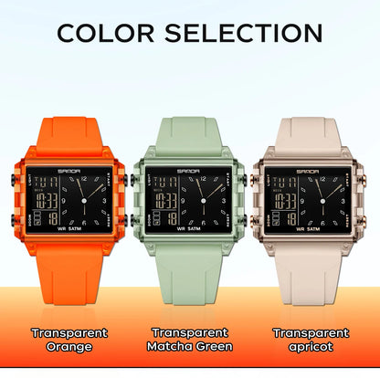 SANDA 6273 Fashion Electronic Watches for Man Luminous Calendar Waterproof Clock Outdoor Sports Casual Ladies Digital Wristwatch