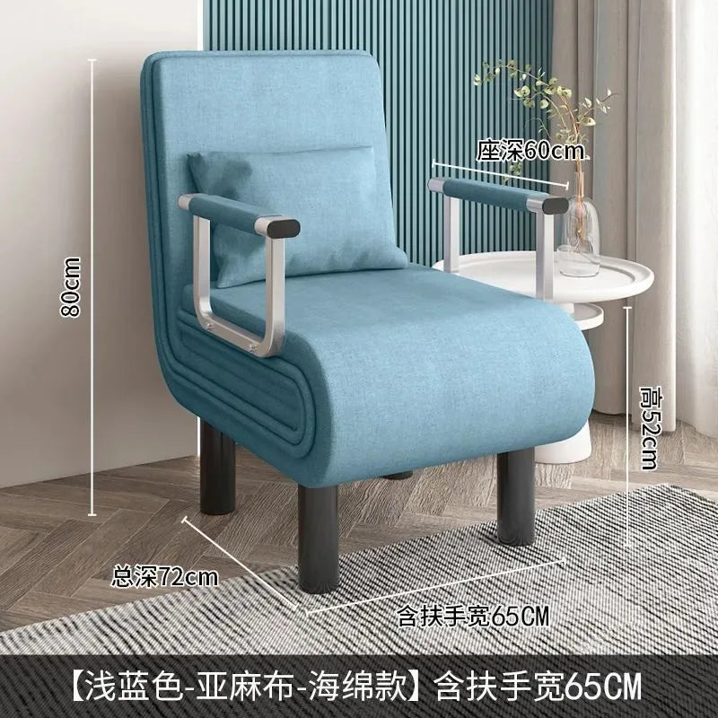 Folding Bed Sofa Bed Single Dual-Use Office Noon Break Bed Household Simple and Portable Small Foldable Recliner