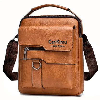Sleek Multi-color Faux Leather Crossbody Bag Adjustable-strap Lightweight for Daily Commute Casual Stylish Functional Men’s Bag