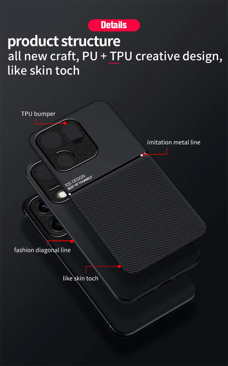 Oppo Reno 14F 5G Case Luxury Soft Leather Phone Cases for Reno14 F Reno14F 5G CPH2743 6.57“ ”Car Magnetic Holder Back Cover