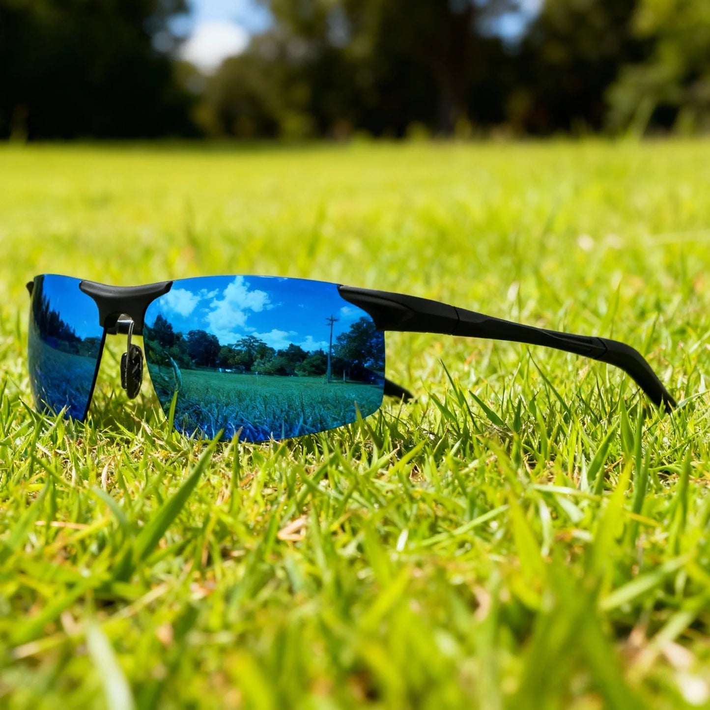 Classic Colorful Semi-Rimless Outdoor Polarized Sunglasses - Spring Hinge, UV400 for Driving, Fishing & Daily Use