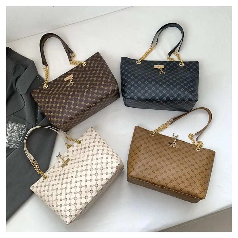 Women Luxury Design Tote Bag Large Capacity Handbag Printing Shoulder Bag Trendy New Shopping Bag Purse