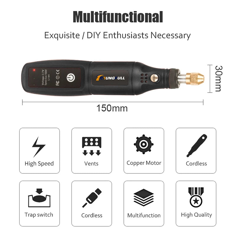 USB Engraving pen Mini Grinder Machine Rotary Tools Kit Rechargeable Dremel Tool Cordless Drill Mini Wireless Electric Drill