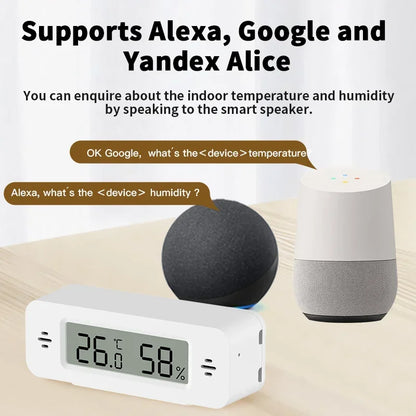 Tuya Zigbee 3.0 Temperature Humidity Sensor Mini Thermometer APP Remote Control WorkWith Yandex ZHA Zigbee2MQTT SmartLife Alexa