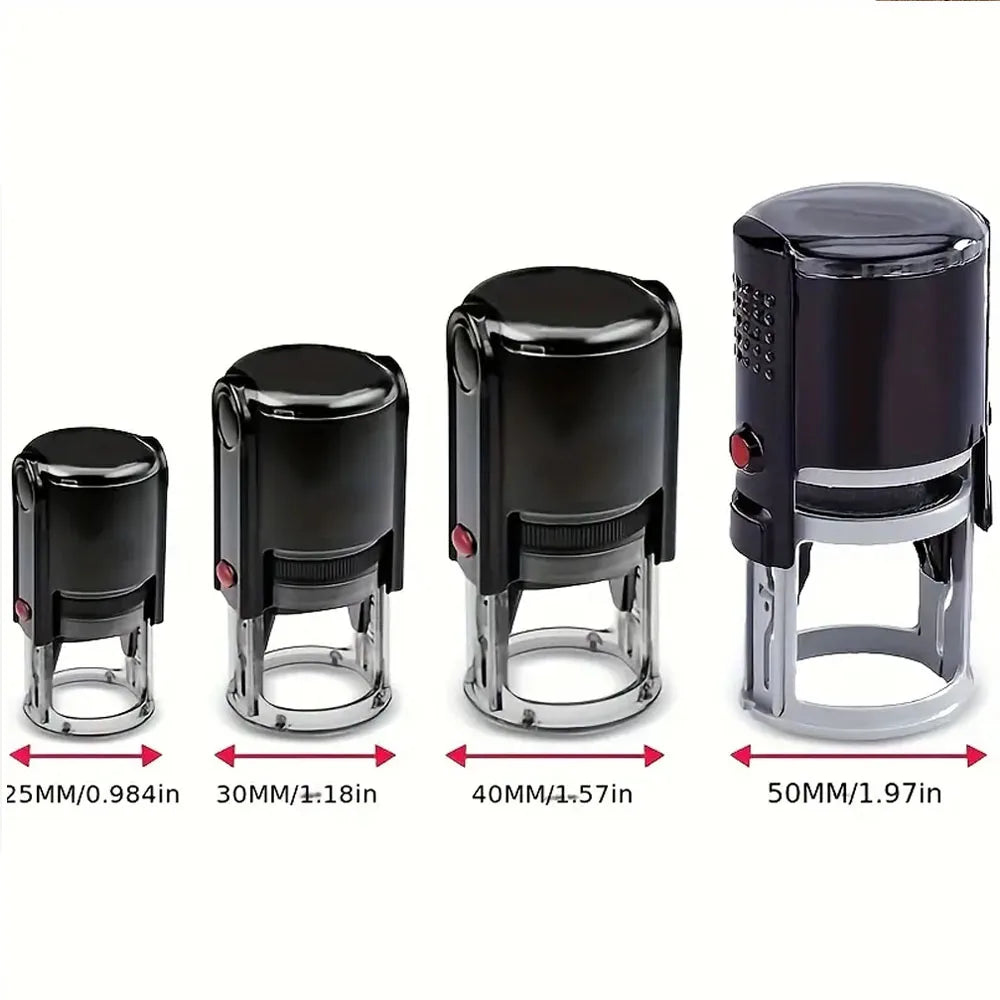 Custom Stamp Round Self Inking,Personalized Stamp 25/30/40/50mm Monogram LOGO Design Rubber Stampswith 4 Optional Ink Colors