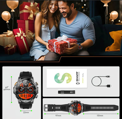 LIGE 2026 New Ultra Military Grade 1000mAh Battery Smart Watch For Men IP68 Waterproof Sports Fitness Bluetooth Call Smartwatch