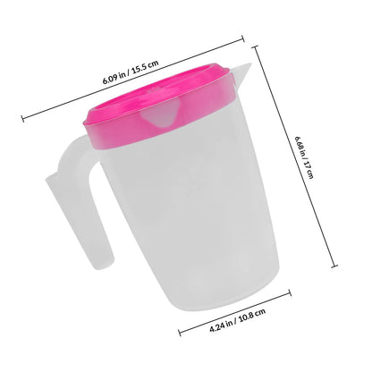 1L Plastic Pitcher with Lid for Juice Water Iced Tea Cold Beverages Milk Beer Lemonade Home Kitchen Office Party Picnic Swimming