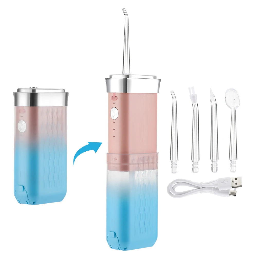 Inteligentny irygator doustny elektryczny 220 ml, nić wodna, 3 tryby, ładowalny, przenośny, irygator do zębów, do czyszczenia zębów
