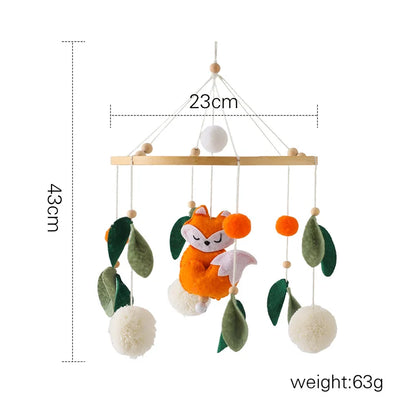 Baby Soft Felt Cartoon Wool Ball Seashell Rattles Hanging Bed Bell Newborn Mobile Crib Wooden Bracket Montessori Education Toys