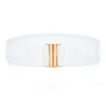 Fashion Women's Ladies Gold Buckle Wide Stretch Elastic Corset Waist Belt Waistband Dress Decoration Belt