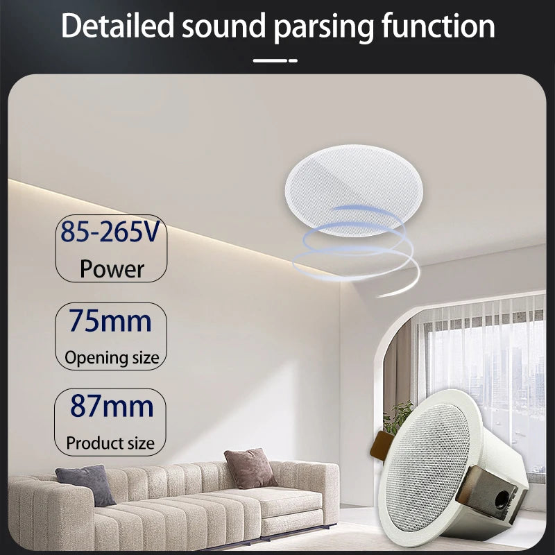 2 inch mini home audio Bluetooth Ceiling Speaker Stereo sound Indoor music speakers High Quality Sound Background music system