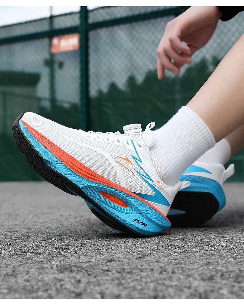 Men's breathable, non-slip, comfortable, shock-absorbing carbon plate running shoes, couple matching sports casual running shoes