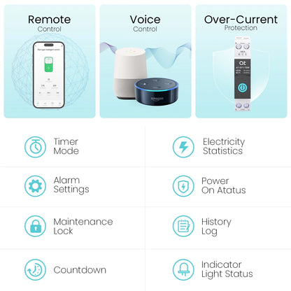 TUYA WIFI Smart Circuit Breaker Power Metering 63A 1P  DIN Rail for Smart Home wireless Remote Control Smart Switch by APP ATELE