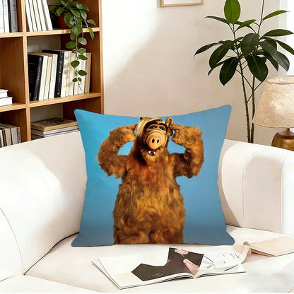 Classic TV Series A-Alf Pillow Covers Cartoon Sofa Decorative Home Double-sided Printing Short Plush Cute Cushion Cover