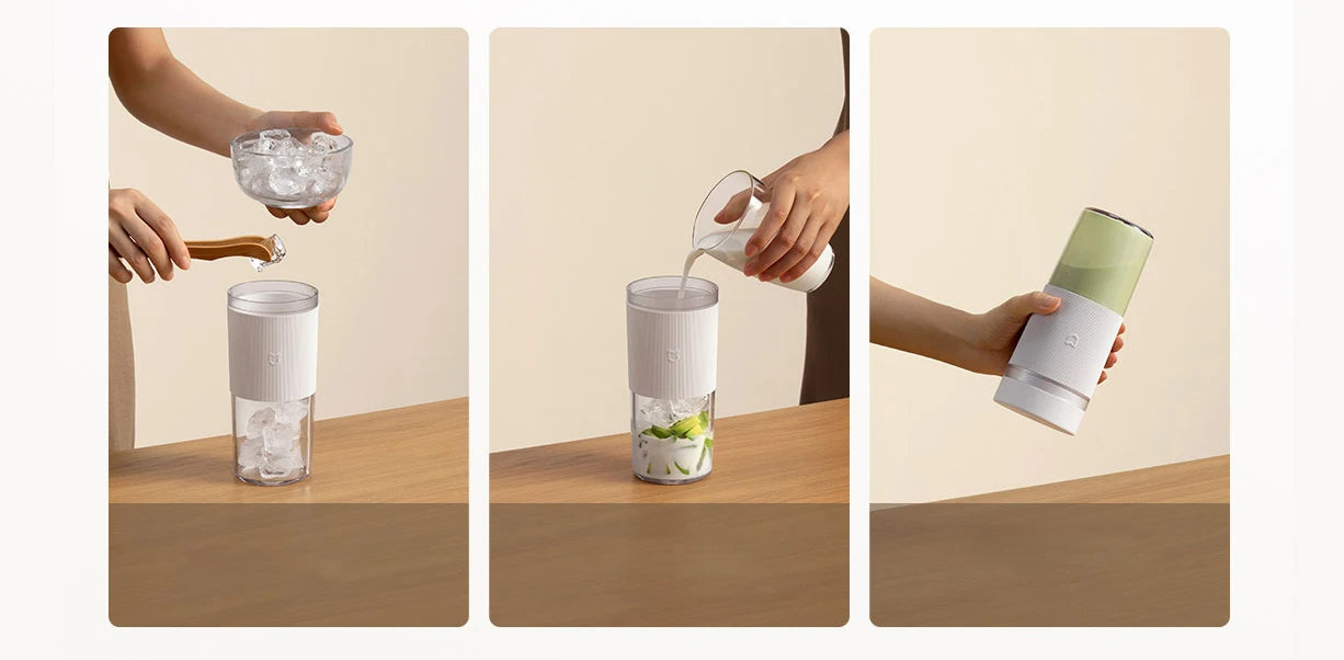 MIJIA Portable Blender 2nd Mini Blenders 19500RPM USB-C Rechargeable Ice Crushing Smoothie Juicer Cup Maker 300ML Capacity