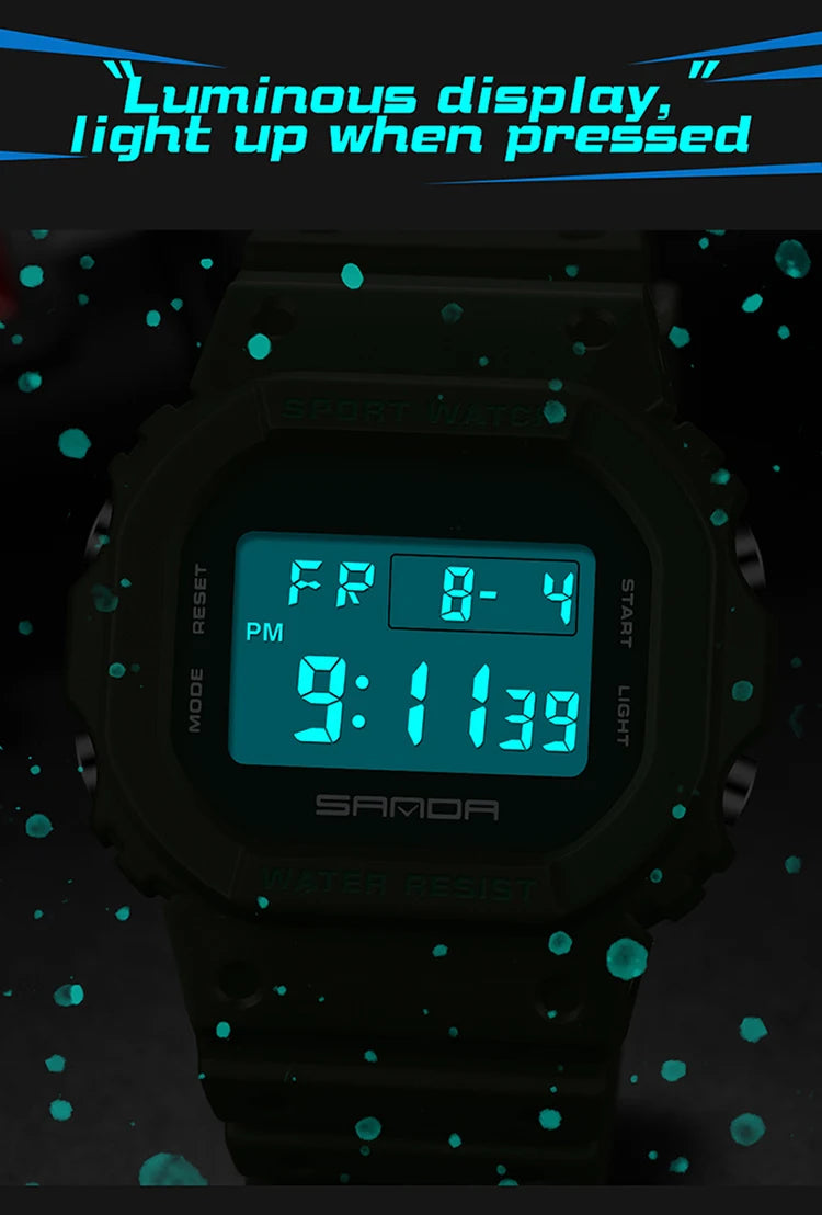 SANDA Fashion Top Brand G Style Digital Men's Watch Luxury Military Sport Waterproof Alarm Stopwatch Clock Men Relogio Masculino