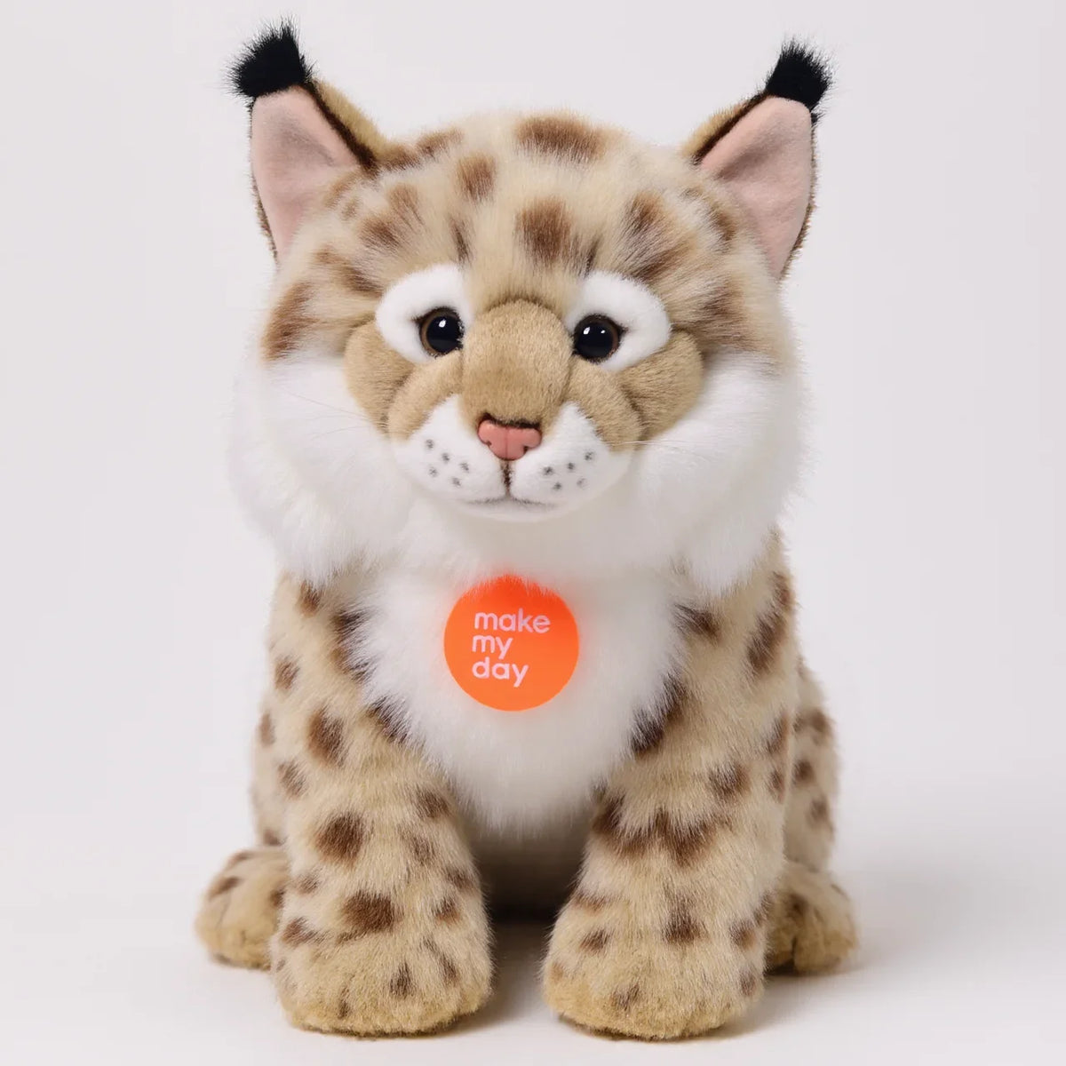 Realistic Lynx Bobcat Stuffed Animal Plush Toy 13.7in Ultra-Soft Lifelike Wild Cat Figure Kids Gift Home Decor Collectible