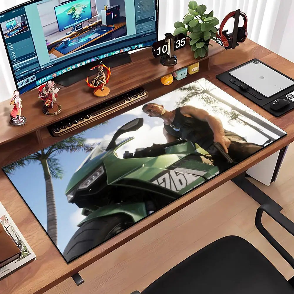 Game G-gta 6 Mouse Pad Large Anti-Slip Rubber Gaming MousePad Durable Desk Pad Thick Seam Edge Suitable For Office And Gaming