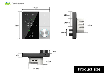 Qiumi Smart Wifi Knob Thermostat  Smart Life APP Control Works with Alexa Google Home