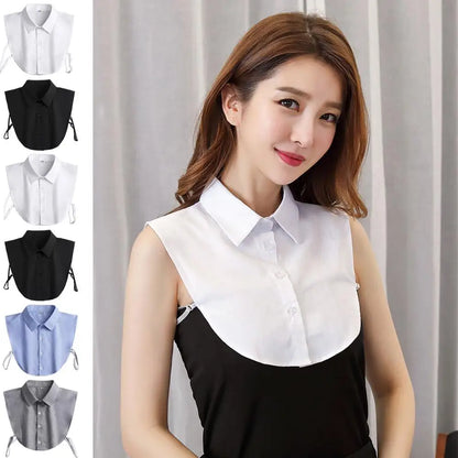 Women's Fashionable and Elegant Encrypted Chiffon Fake Collar Half Shirt Detachable Versatile Accessory Collar